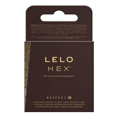 LELO Hex Respect XL Lubricated Condoms 3 Pack