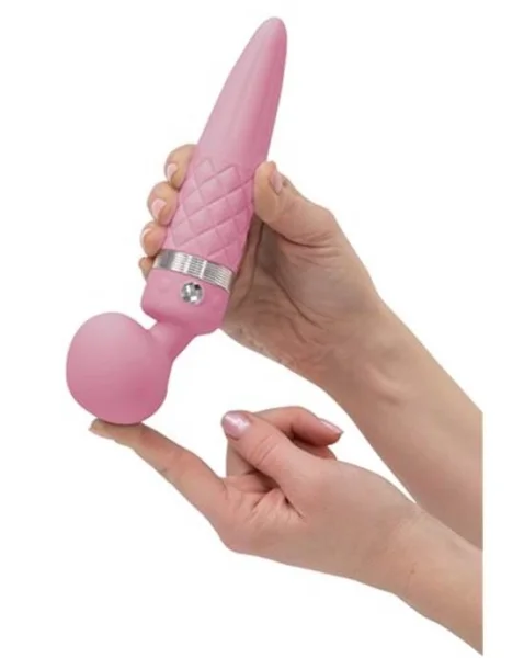 Sultry Dual Action Wand Vibrator - Pink