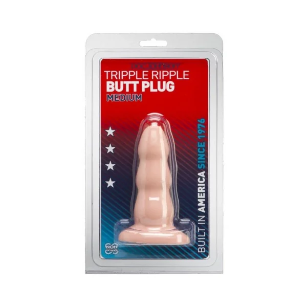 Triple Ripple Butt Plug Medium (flesh)