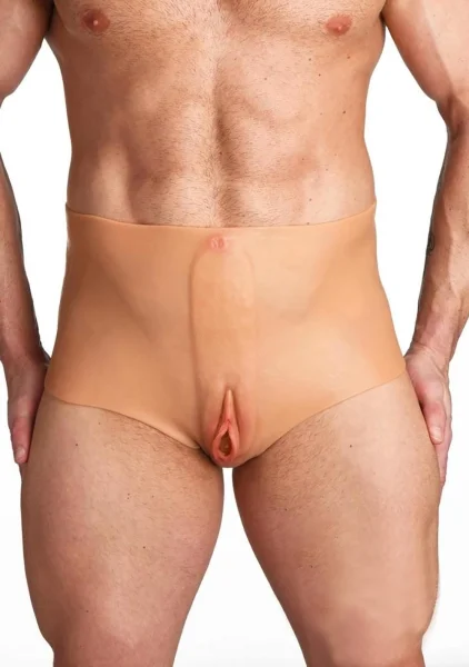 Master Series Silicone Wearable Vulva Panties With Vagina & Ass - Large, Vanilla