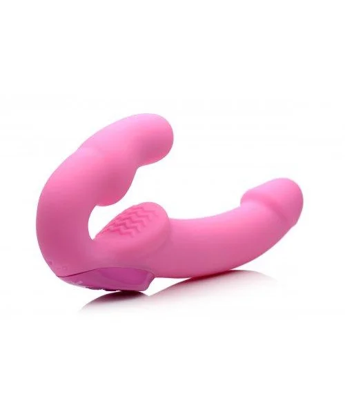 Urge Silicone Strapless Strap On Vibrating With Remote Pink