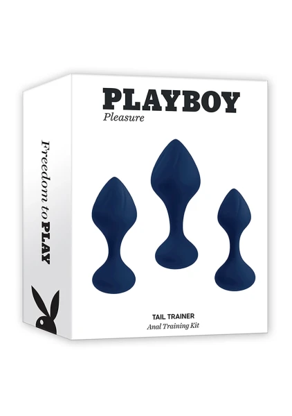Playboy Pleasure Tail Trainer Silicone 3 Piece Anal Training Kit - Navy