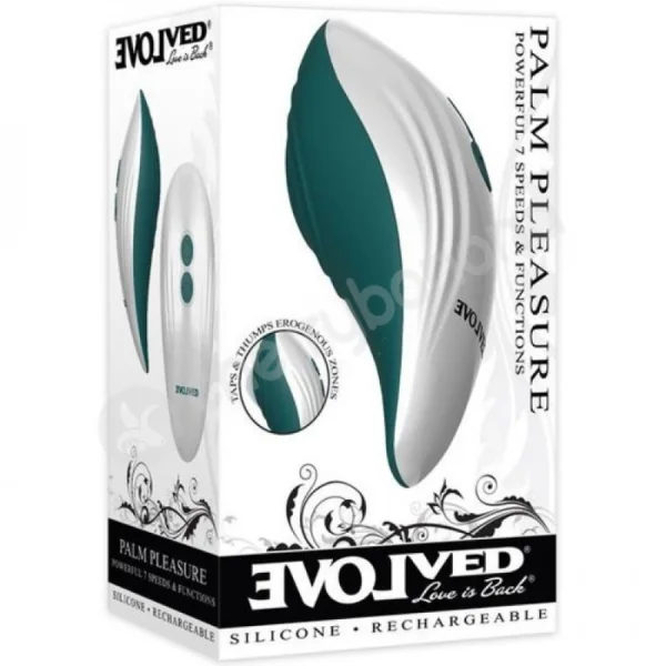 Evolved Palm Pleasure Green & White Thumping Tapping Palm Vibrator