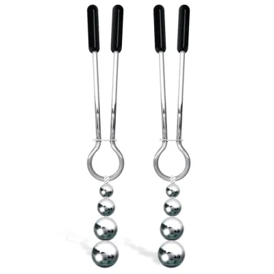 Adam and Eve Naughty Nipple Clips with Weighted Beads