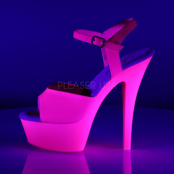 6 inches Heel, 1 3/4 inches PF Ankle Strap Sandal, Neon UV Reactive — image 3 of 8