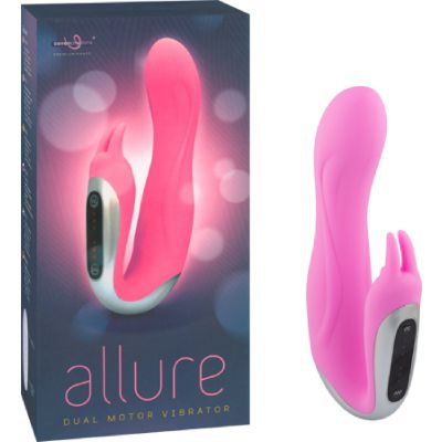 Allure Dual Motor Rabbit G spot Clitoral Stimulator Vibrator Pink