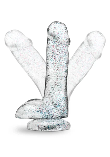 Naturally Yours - 6 Inch Glitter Cock - Sparkling Clear