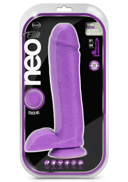 Neo Elite - 10" Silicone Dual Density Cock with Balls