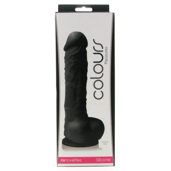 Colours Pleasures 5 Inch Black Silicone Suction Cup Dildo