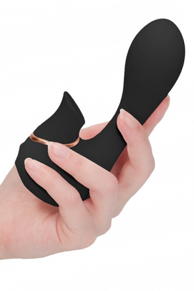 Shots Toys 5.5" Silicone Rabbit Vibrator with Air Wave Clitoral Stimulator