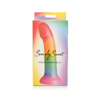 Realistic Dildos Simply Sweet Phallic 6 5 In Silicone Dildo Rainbow