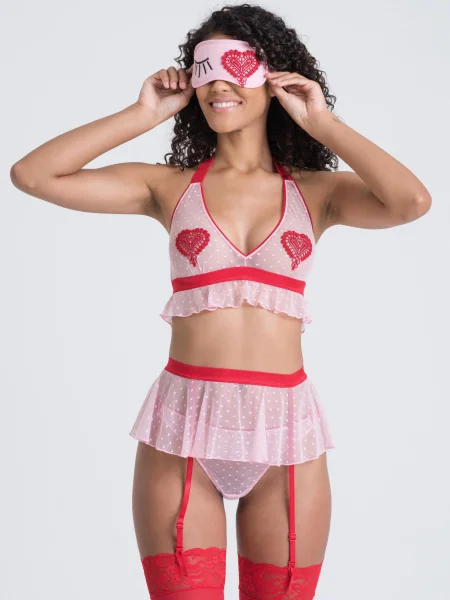 Lovehoney Sweet Love Pink Bra Set and Eye Mask