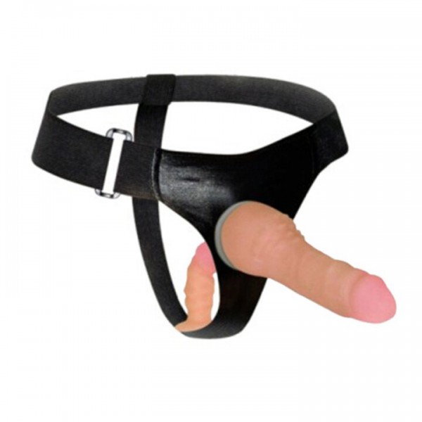 Love Stick Light Tone Double Strap-On - 6 Inch — image 2 of 4