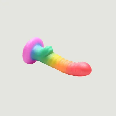 Simply Sweet 6 5 Inch Ribbed Rainbow Dildo
