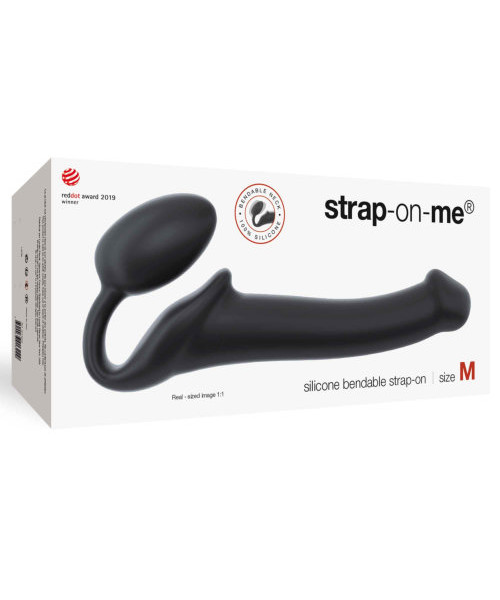 Strap-on-Me Semi-Realistic Bendable Strap-On Black Medium