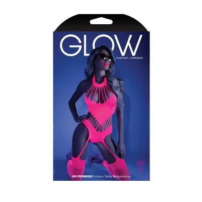 No Promises Teddy Bodystocking One Size Neon Pink