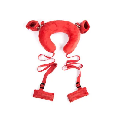 Kick Back Pillow Restraint With Cuffs Red