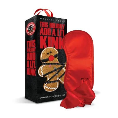 Holiday Vibes Naughty List Gift Add a Lil Kink Blindfold Wrist and Ankle Sashes