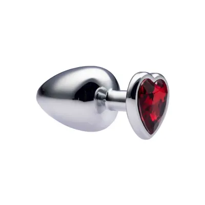 Kink Range Alloy Love Heart Gemmed Butt Plug 3 7 Inch