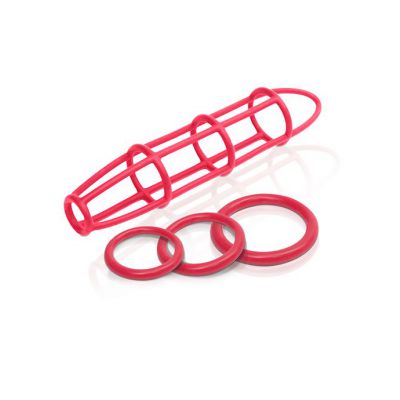 Ff Elite Cockcage Ring Set Red