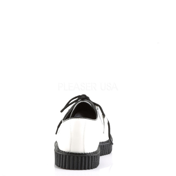 CREEPER-602 - 1" P/F Gothic Rockabilly Punk White Leather Creeper — image 4 of 4