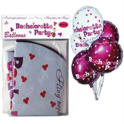 Bachelorette Party Foil Balloons 9 Pack Assorted Colors
