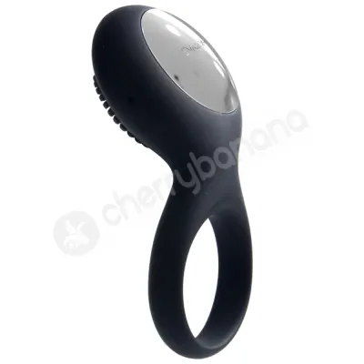 Svakom Tyler Black Soft Silicone Vibrating Couples Cock Ring With Clitoral Stimulation