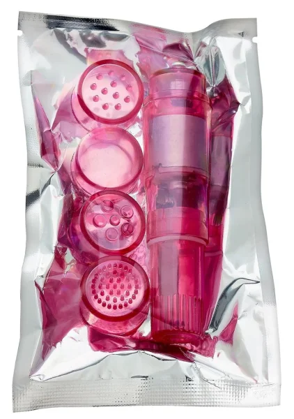 Cloud 9 - Mini Massager Pocket Rocket Pink with 4 Attachments