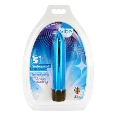 Classic Vibrators 5 Inch Slim Vibe Packaged Blue