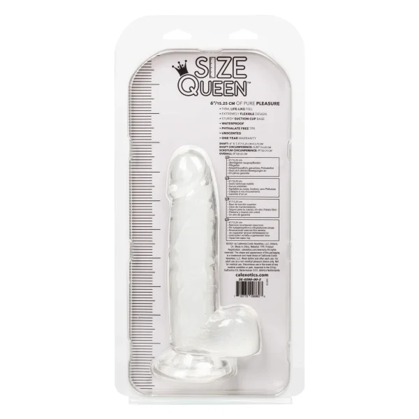 Size Queen 6 inch-15.25 Cm - Clear
