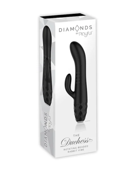 Diamonds - The Duchess Rotating Beaded Rabbit Vibe (Black)