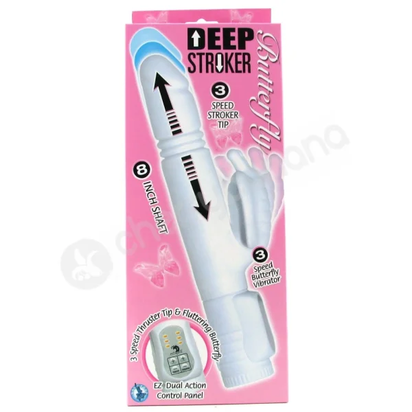 Deep Stroker Butterfly White Vibrator