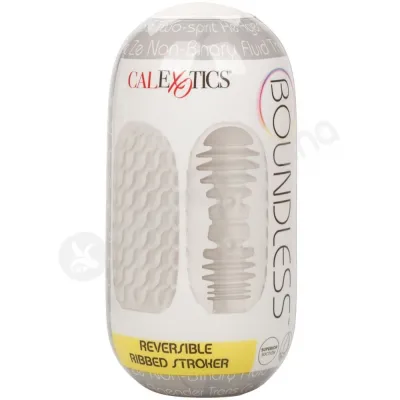 Boundless Reversible Ribbed Stroker With Case