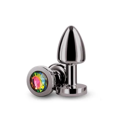 Rear Assets Gunmetal Rainbow Gem Petite Anal Plug