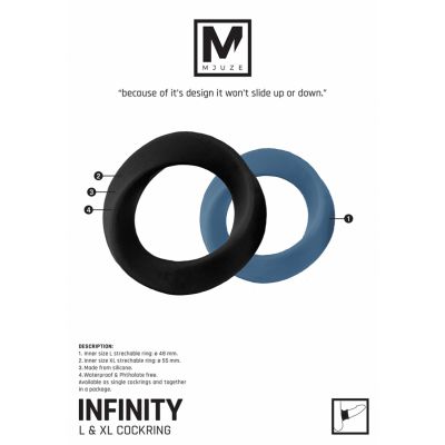 Infinity Large Cockring Black Cock And Ball Ring