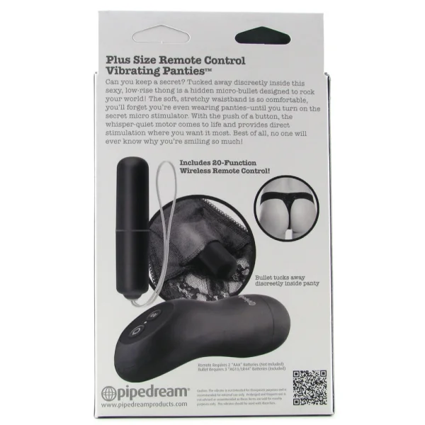 Pipe Dreams Fetish Fantasy Series Limited Edition Remote Control Vibrating Panties Plus Size