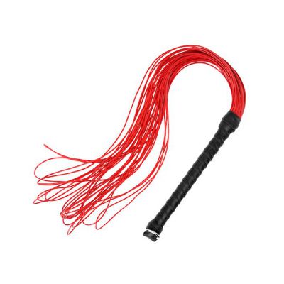 Looped Leather Cord Flogger Red
