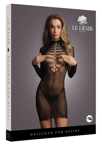 Le Desir Long Sleeve Fishnet Dress — image 6 of 6