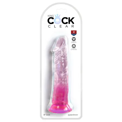 King Cock Clear 8 Inch Pink