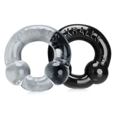 Oxballs Ultraballs 2 Piece Cockring Set Black Clear