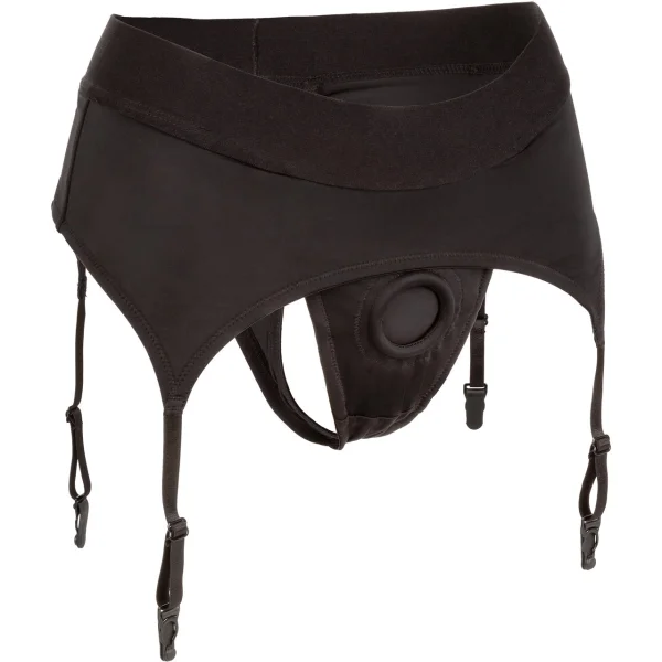 Boundless Thong With Garter Strap-On Harness By CalExotics