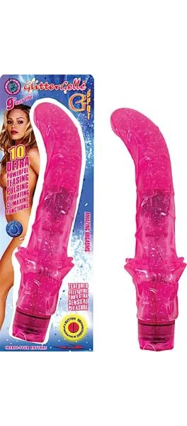 Glitter Gelle G Spot Jelly Vibe 9 Inch Waterproof Pink