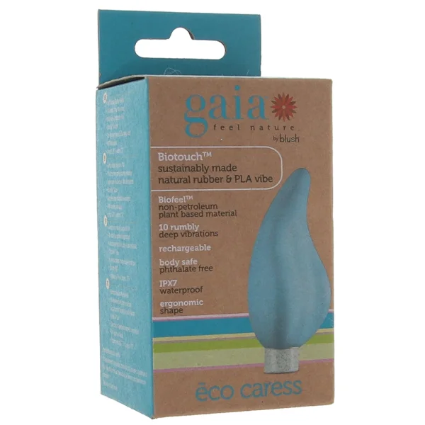 Gaia Eco Caress Rechargeable Waterproof Plant Based Clitoral Vibrator By Blush - Aqua