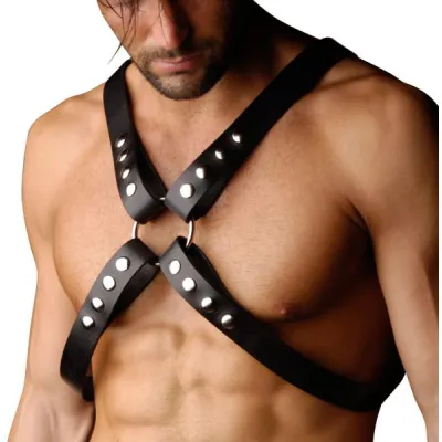Leather 4 Strap Chest Harness Med Lg