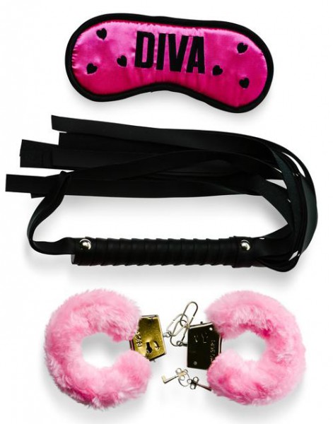 Diva Bondage Kit with Cuffs, Blindfold, and Flogger