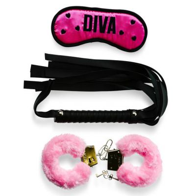 Diva Bondage Kit with Cuffs Blindfold and Flogger