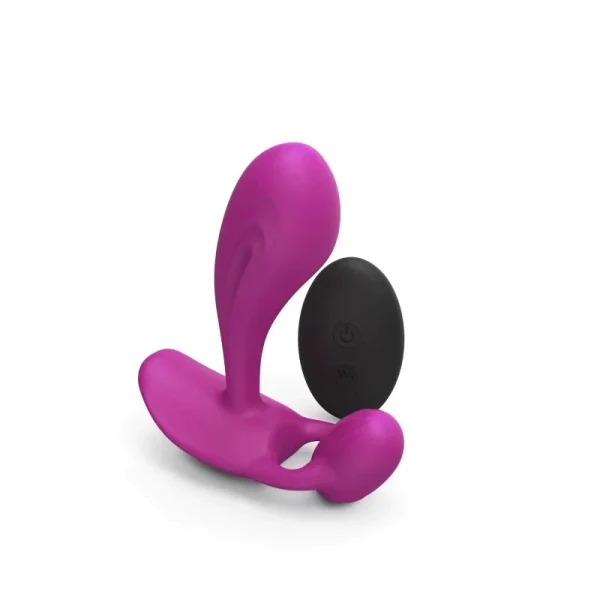 Love To Love Witty Rechargeable Silicone G-Spot / P-Spot Vibrator With Clitoral Stimulator - Sweet Orchid Magenta