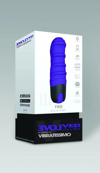 Vibratissimo Tre Ribbed Stick Purple/Black Vibrator