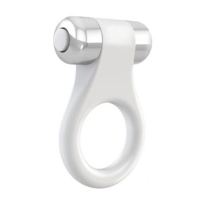 Ovo B1 White Chrome Cock Ring White