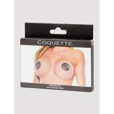 Coquette Black Round Spiked Pasties